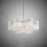 Riva 6 Light Organic Ribbed Glass Chandelier 27”D