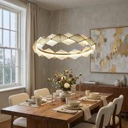 Circular Rote Alabaster Diamond Chandelier — image 2