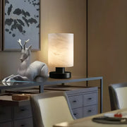 Minimalist Cylindrical Alabaster Table Lamp — image 2