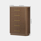 Rhea Solid Oak 5-Drawer Tall Dresser For Bedroom