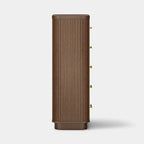 Rhea Solid Oak 5-Drawer Tall Dresser For Bedroom