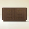 Rhea Solid Oak 6 Drawers Storage Cabinet For Living &Dining Room