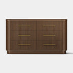 Rhea Solid Oak 6 Drawers Storage Cabinet For Living &Dining Room