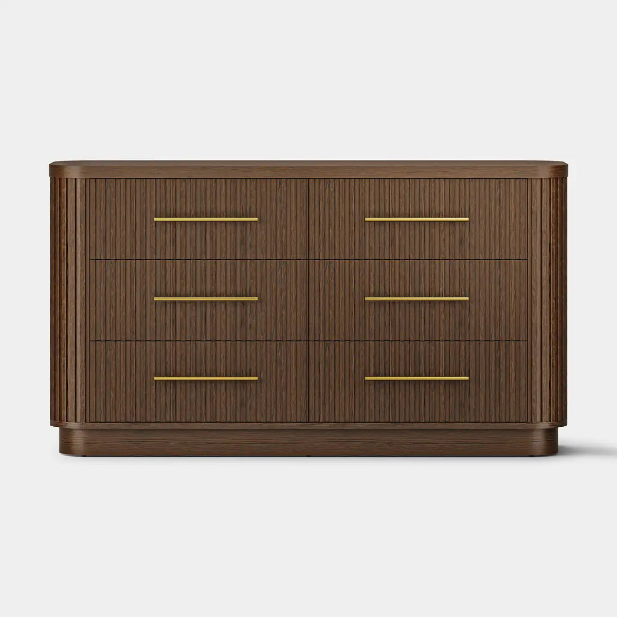 Rhea Solid Oak 6 Drawers Storage Cabinet For Living &Dining Room