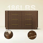 Rhea Solid Oak 6 Drawers Storage Cabinet For Living &Dining Room