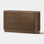 Rhea Solid Oak 6 Drawers Storage Cabinet For Living &Dining Room