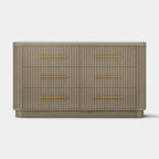 Rhea Solid Oak 6 Drawers Storage Cabinet For Living &Dining Room