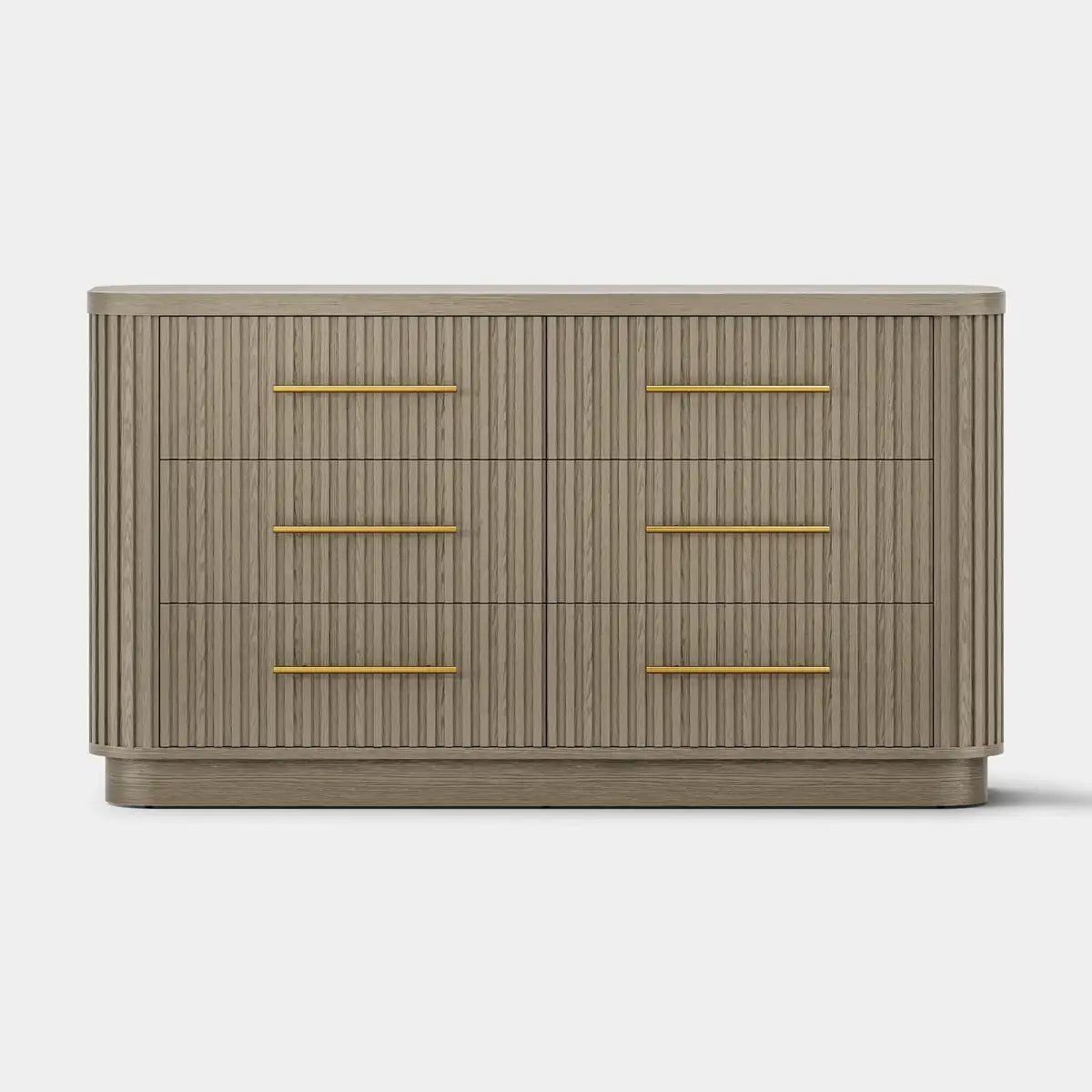 Rhea Solid Oak 6 Drawers Storage Cabinet For Living &Dining Room