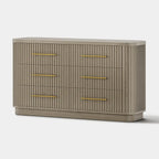 Rhea Solid Oak 6 Drawers Storage Cabinet For Living &Dining Room