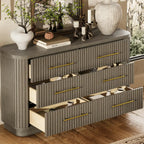 Rhea Solid Oak 6 Drawers Storage Cabinet For Living &Dining Room