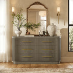 Rhea Solid Oak 6 Drawers Storage Cabinet For Living &Dining Room