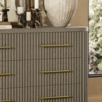 Rhea Solid Oak 6 Drawers Storage Cabinet For Living &Dining Room