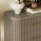Rhea Solid Oak 6 Drawers Storage Cabinet For Living &Dining Room