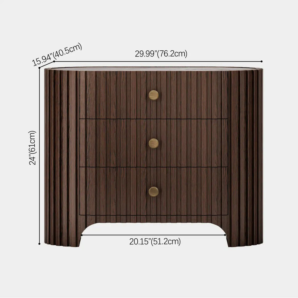 Rhea Solid Oak Nightstand For Bedroom