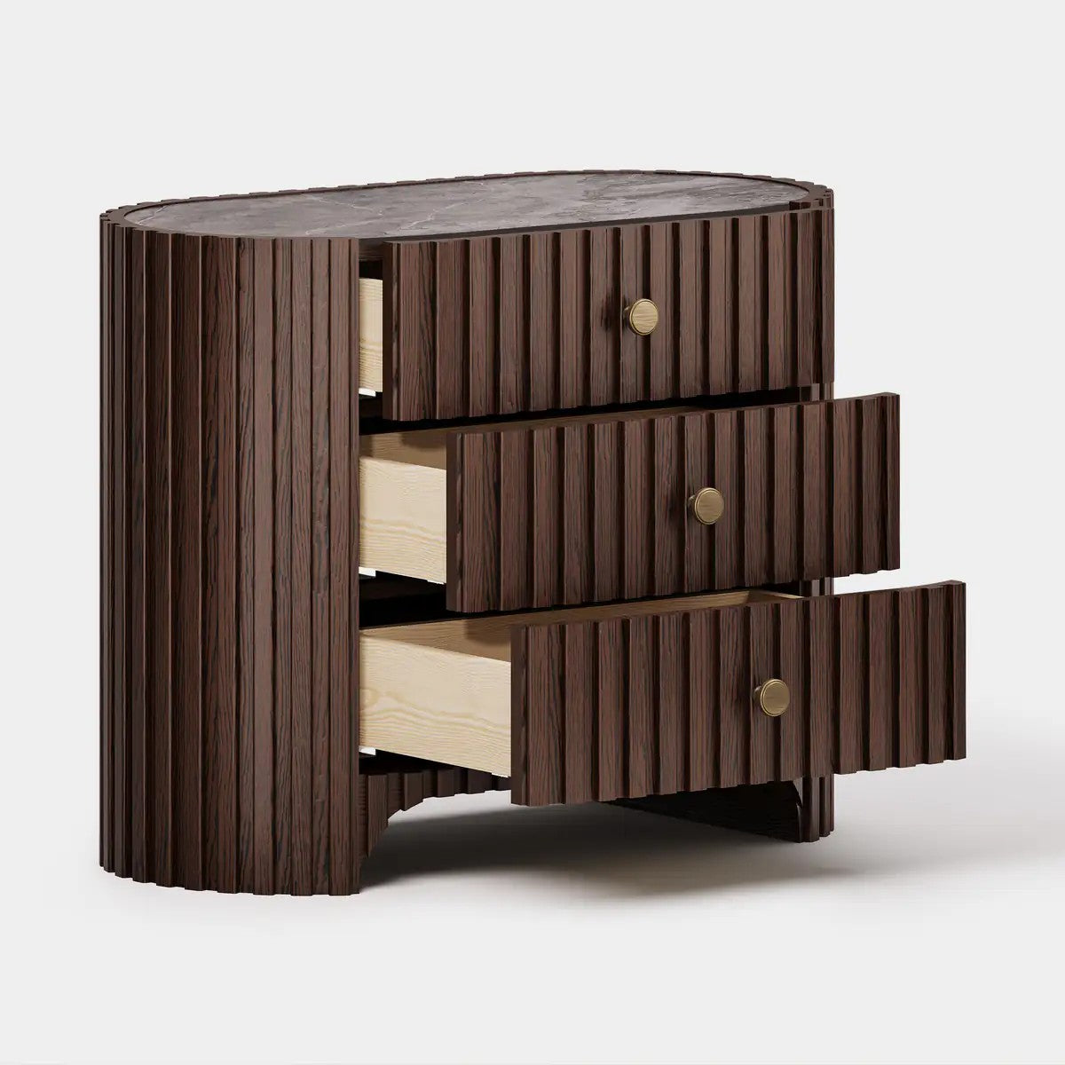 Rhea Solid Oak Nightstand For Bedroom