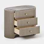 Rhea Solid Oak Nightstand For Bedroom