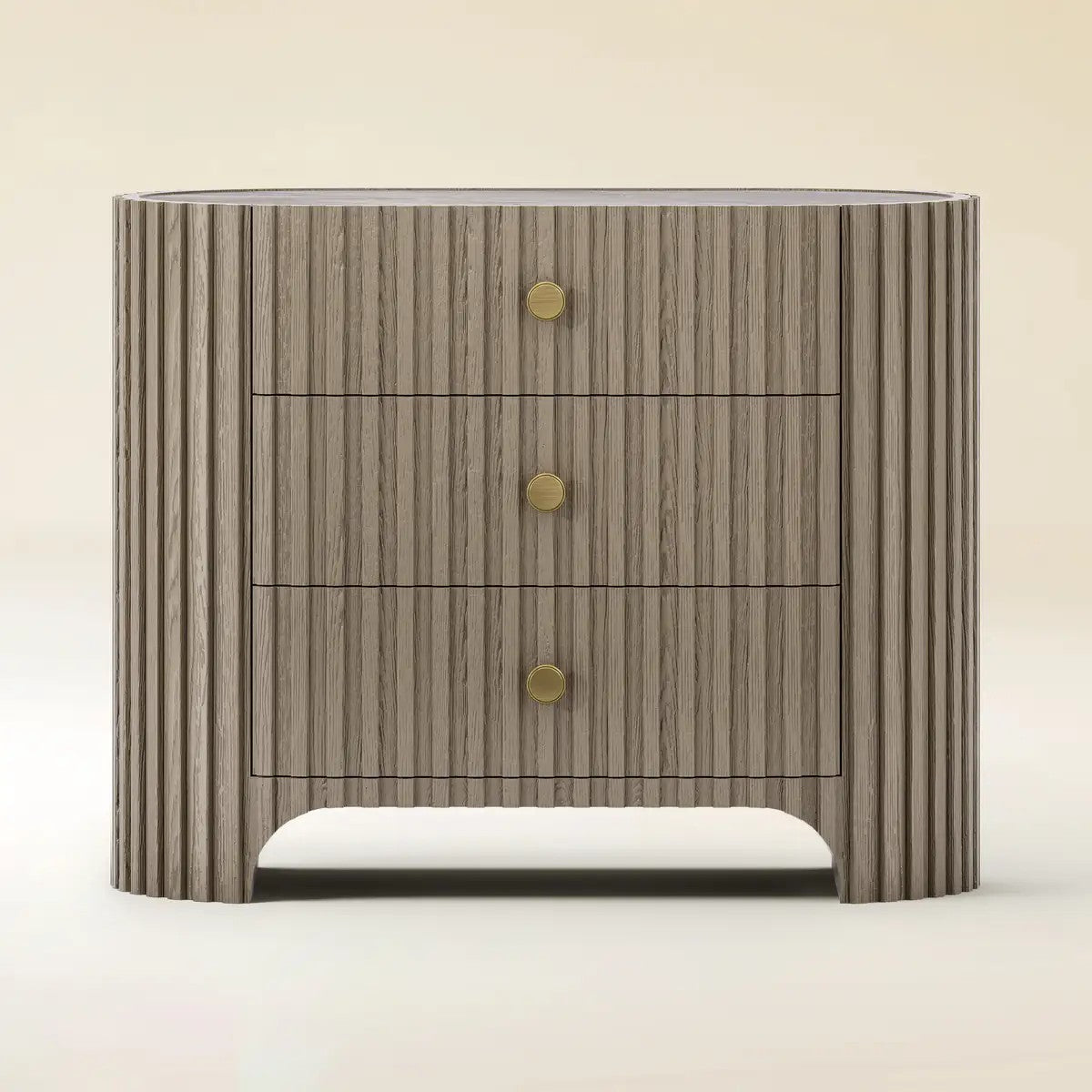 Rhea Solid Oak Nightstand For Bedroom