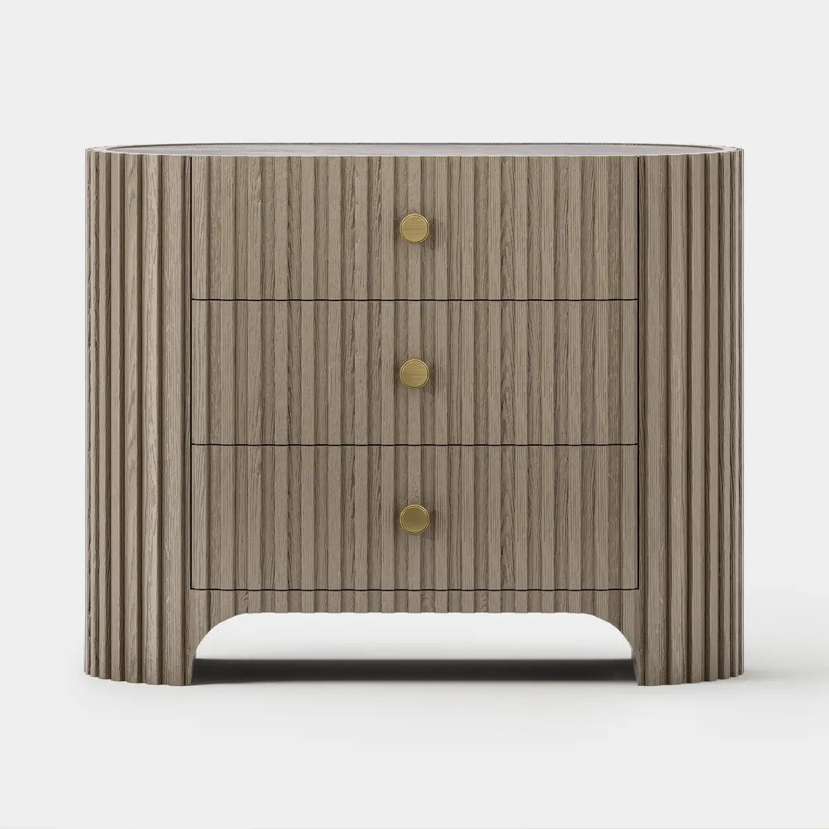 Rhea Solid Oak Nightstand For Bedroom