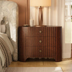 Rhea Solid Oak Nightstand For Bedroom