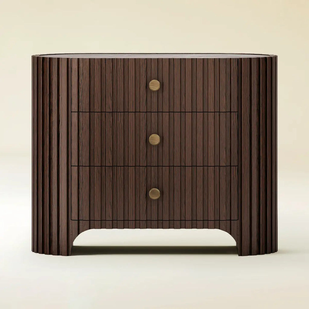 Rhea Solid Oak Nightstand For Bedroom