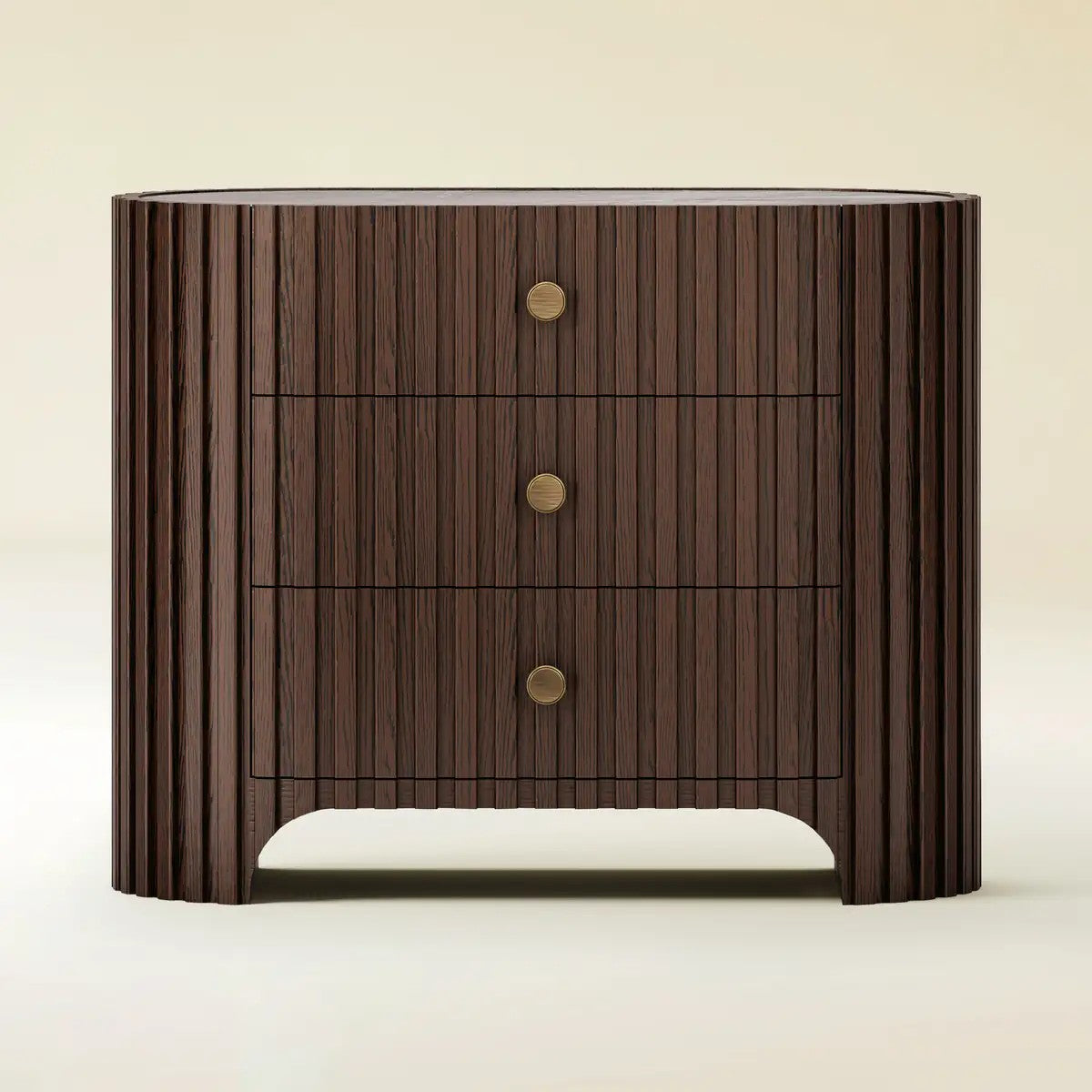 Rhea Solid Oak Nightstand For Bedroom