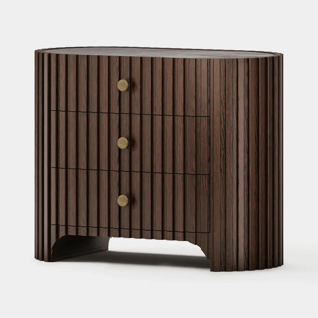 Rhea Solid Oak Nightstand For Bedroom
