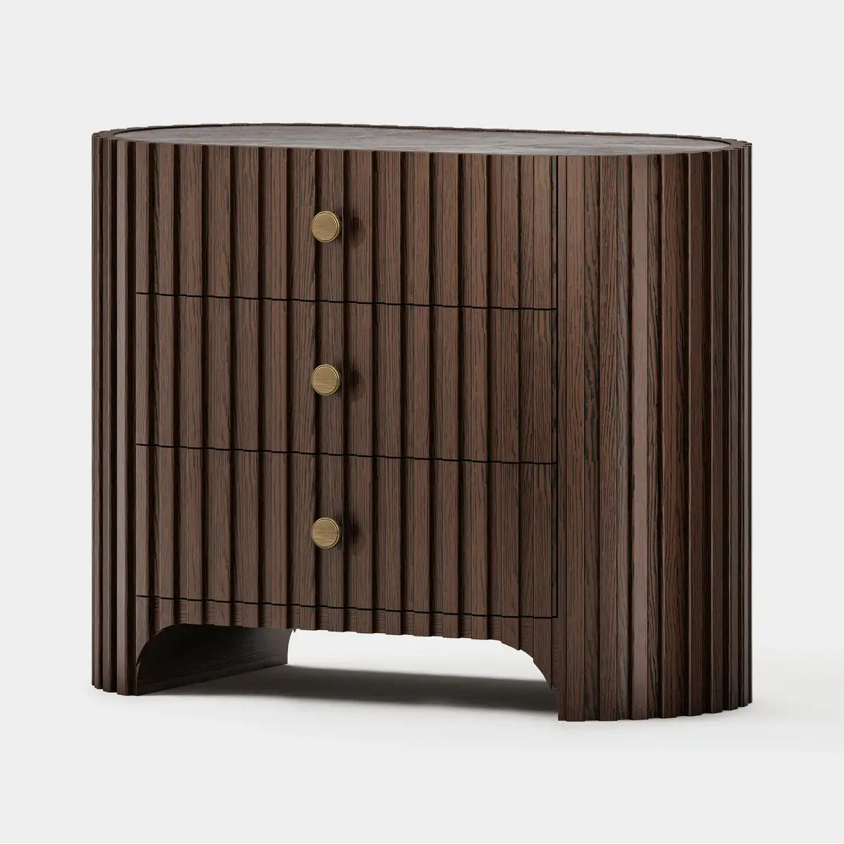 Rhea Solid Oak Nightstand For Bedroom