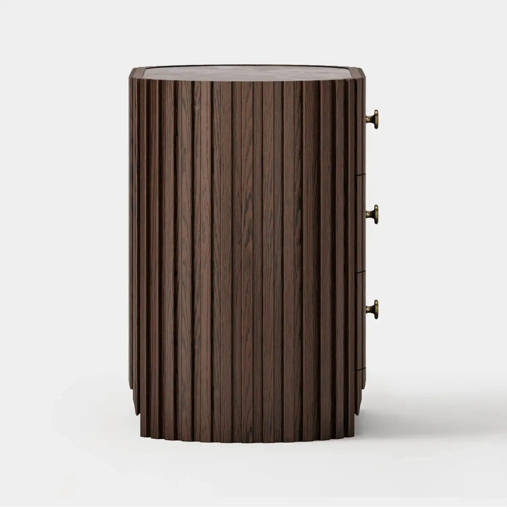Rhea Solid Oak Nightstand For Bedroom