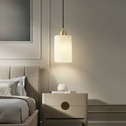 Cylindrical Alabaster Pendant Light — image 3
