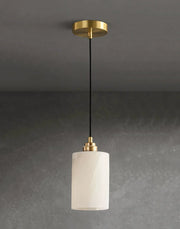 Cylindrical Alabaster Pendant Light — image 19