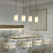 Cylindrical Alabaster Pendant Light — image 4