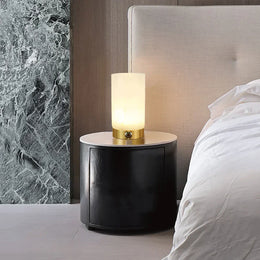 Cylindrical Totem Alabaster Table Lamp