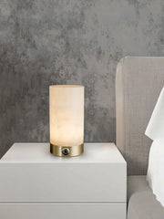 Cylindrical Totem Alabaster Table Lamp