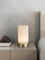 Cylindrical Totem Alabaster Table Lamp
