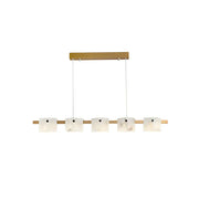 Diamond Shaped Alabaster Ring Chandelier