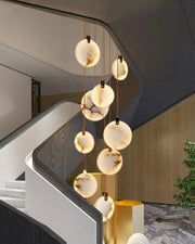 Disc Harvest Alabaster Chandelier