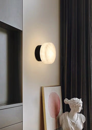Domino A Cylindrical Alabaster Wall Light