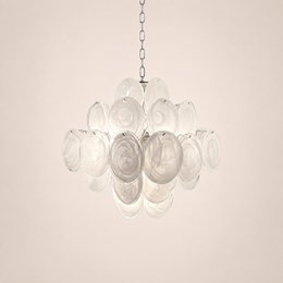 Dora Handblown Disc Glass Chandelier 19.7
