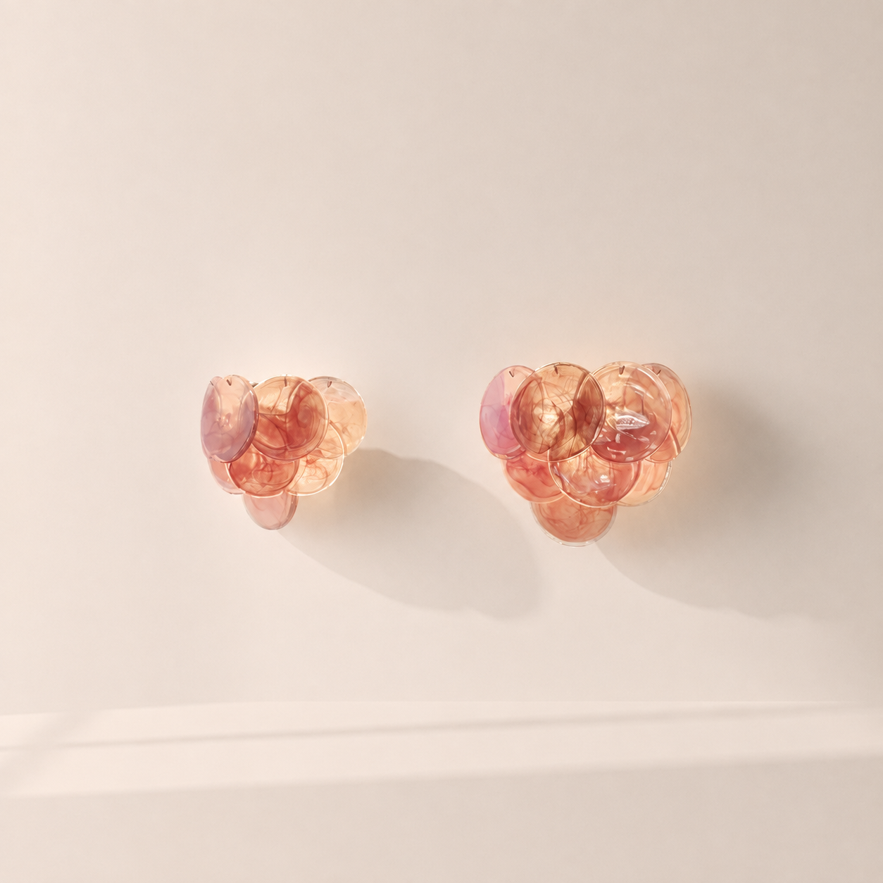 Dora Handblown Disc Glass Wall Sconce 13.4" Pink