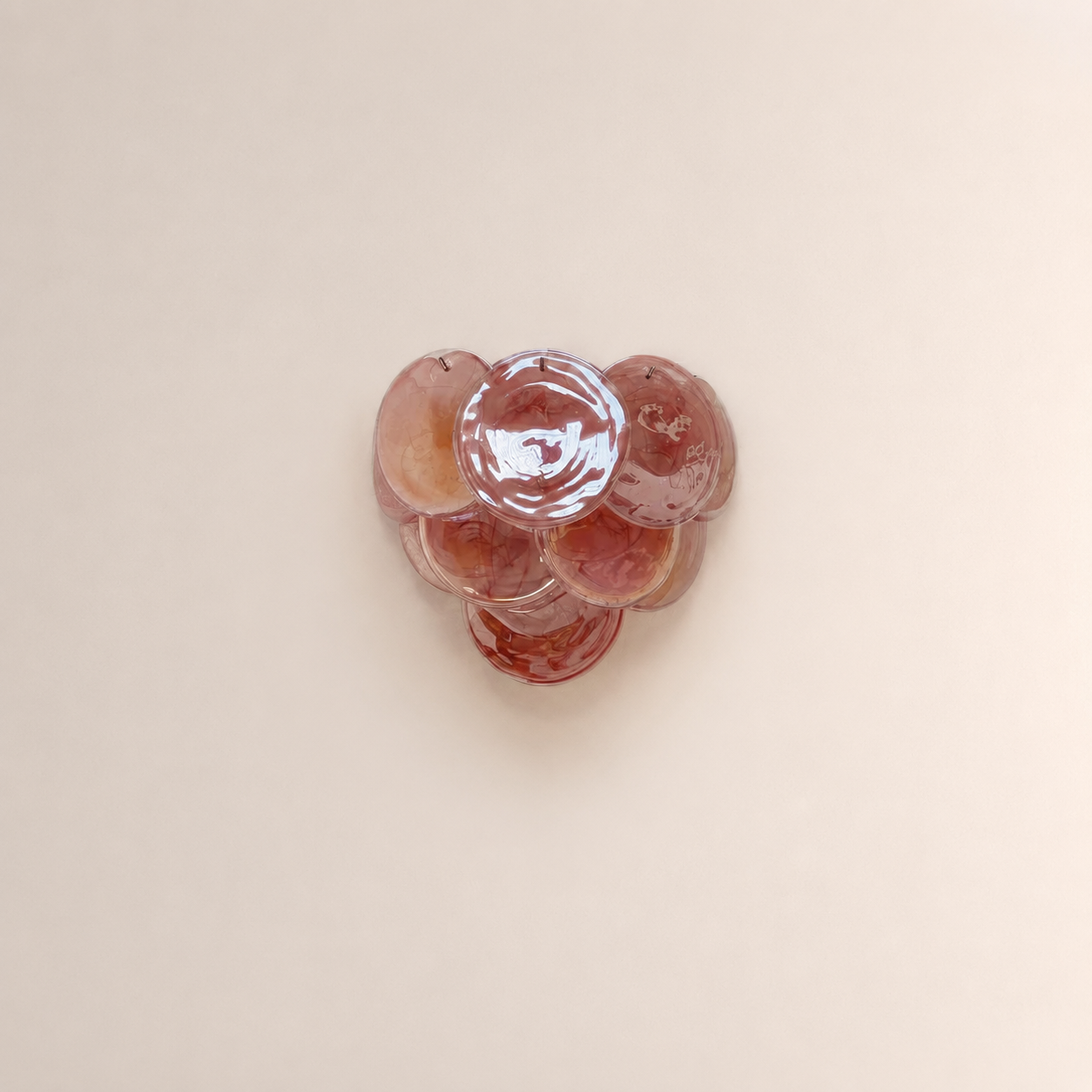 Dora Handblown Disc Glass Wall Sconce 13.4" Pink