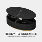 Owen Solid Oak Fluted Coffee Table 55"W For Living Room