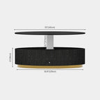 Owen Solid Oak Fluted Coffee Table 55"W For Living Room