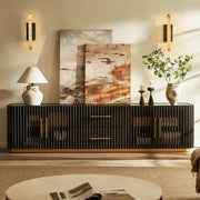 Owen Solid Oak Fluted Media Console 94