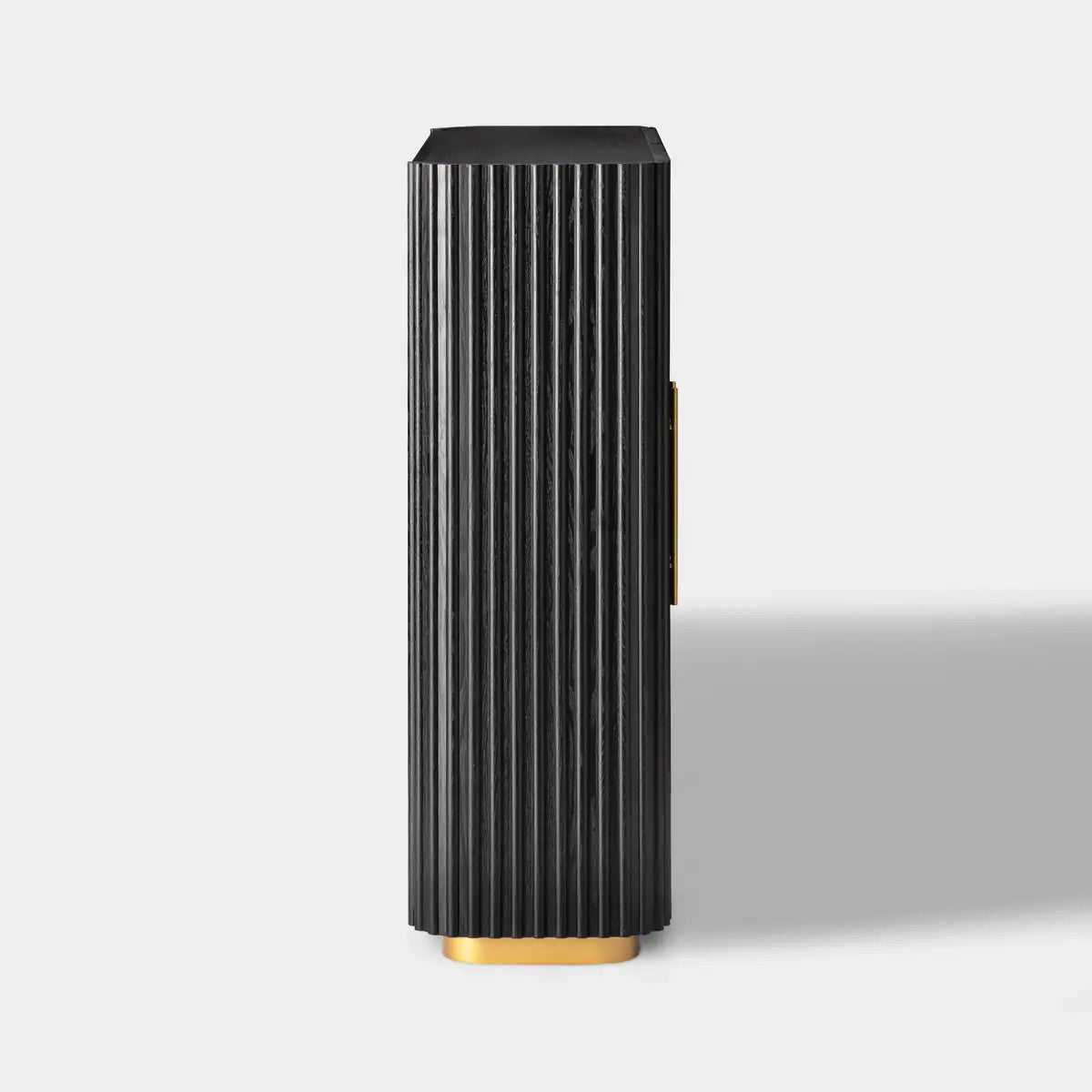 Owen Solid Oak Fluted Storage Cabinet 47“H For Living Room Dining Room