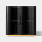 Owen Solid Oak Fluted Storage Cabinet 47“H For Living Room Dining Room