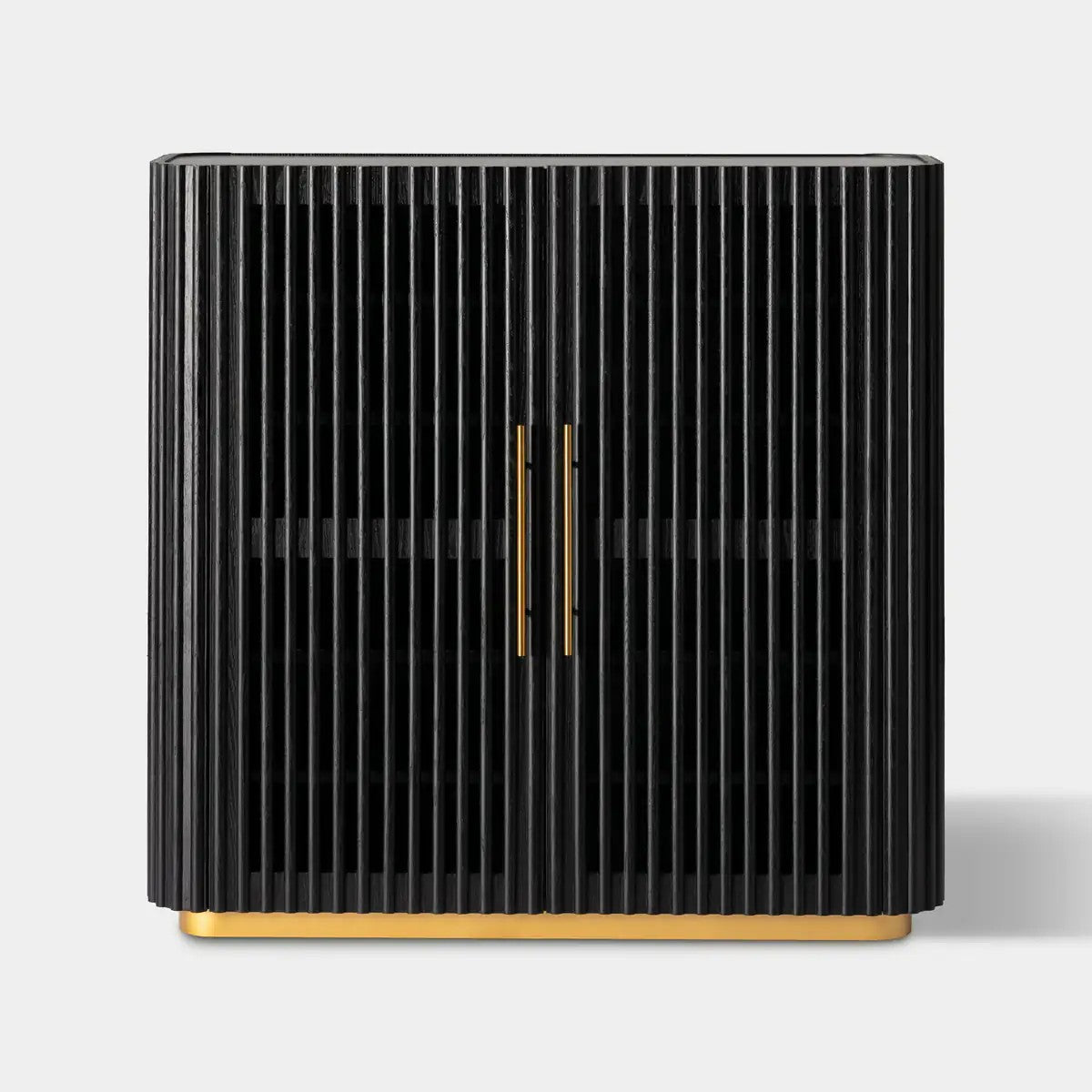 Owen Solid Oak Fluted Storage Cabinet 47“H For Living Room Dining Room