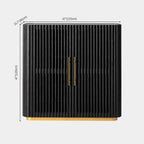 Owen Solid Oak Fluted Storage Cabinet 47“H For Living Room Dining Room