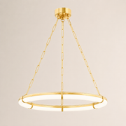 Elara Modern Round Alabaster Ring Chandelier 31