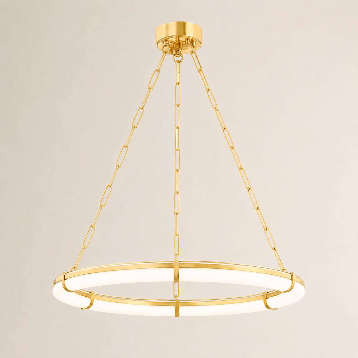 Elara Modern Round Alabaster Ring Chandelier 31"D 42"D