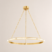 Elara Modern Round Alabaster Ring Chandelier 31